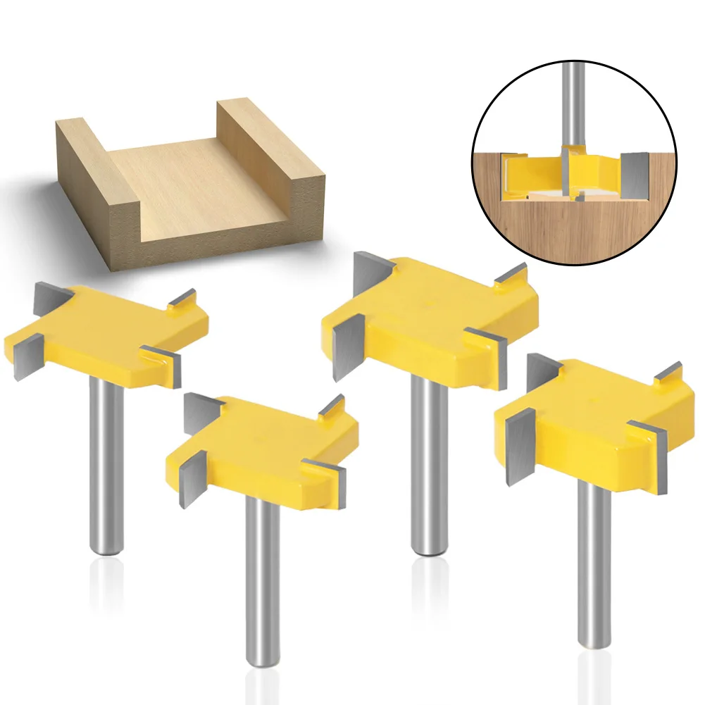 

6mm 1/4" Shank Flush trim bit Z4 T-Type Slotting milling Cutter Straight Edge Carbide Router Bits for wood Woodworking Tools