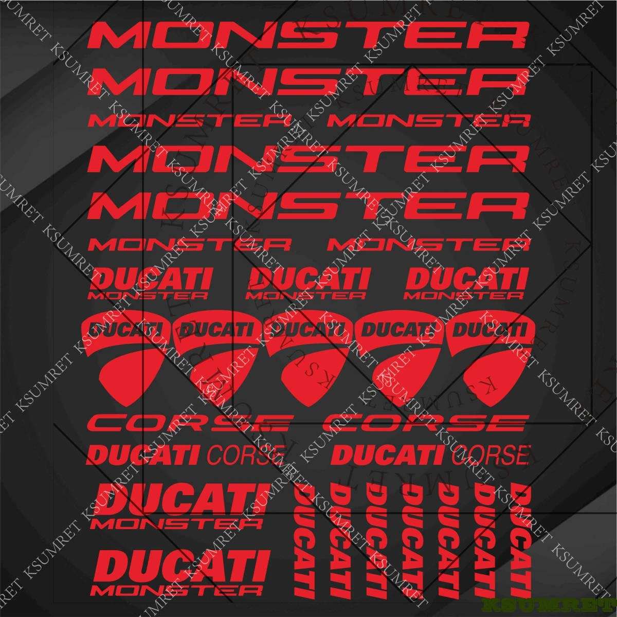 

For Ducati Monster Motorcycle Sticker Tank Helmet Logo Decals