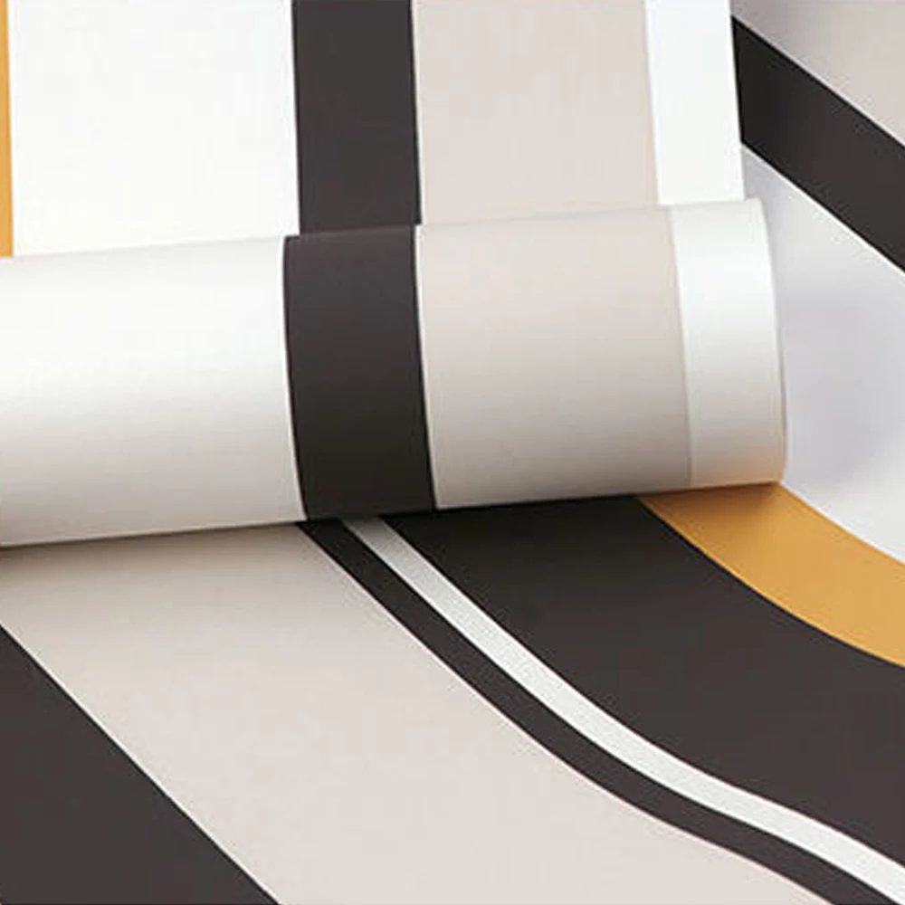 European Modern Minimalist Country Stripe Wallpaper Roll for Living Room Bedroom Tv Backdrop Wall White Beige Black Gold Color