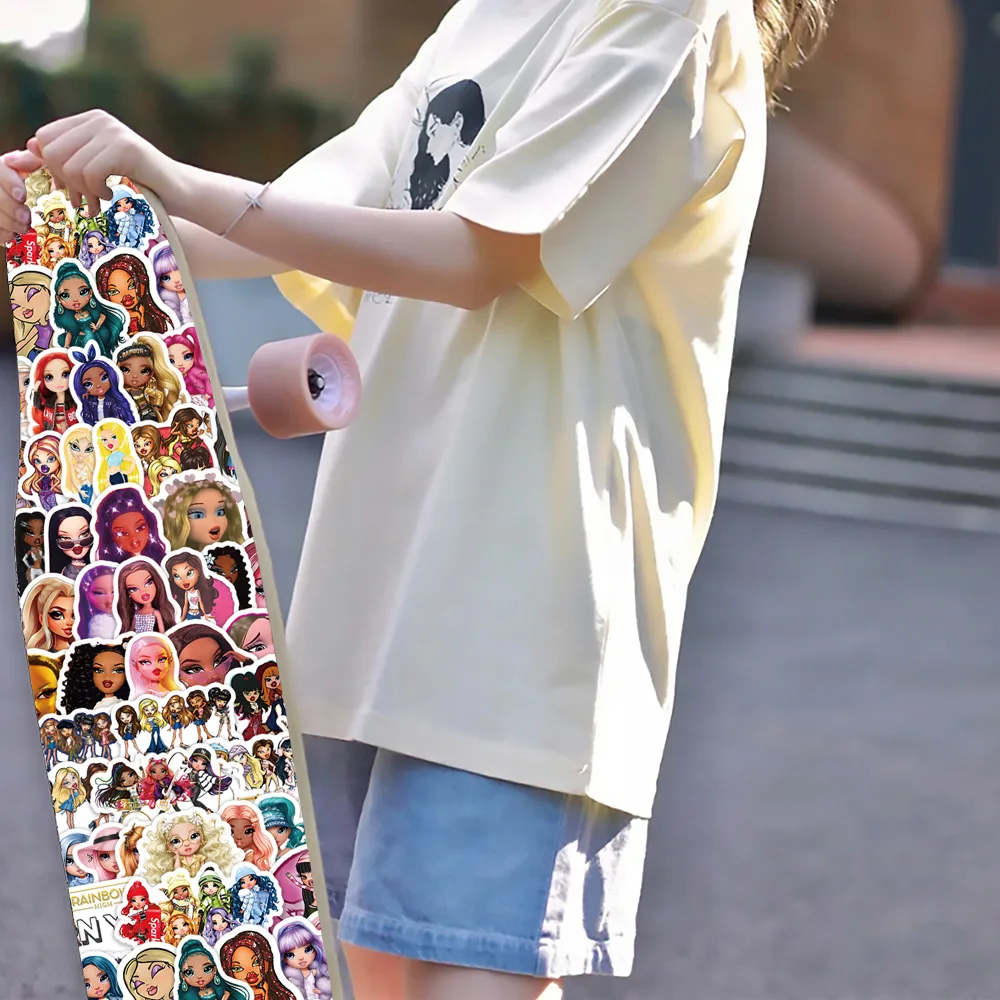 ملصق براتز لديكور دمية الكتابة على الجدران ، ملصق كرتون مقاوم للماء ، كمبيوتر محمول ، حافظة هاتف ، لوح تزلج ، للأطفال ، 10 من ، 30 من ، 50 من ، لعبة الدراجة النارية