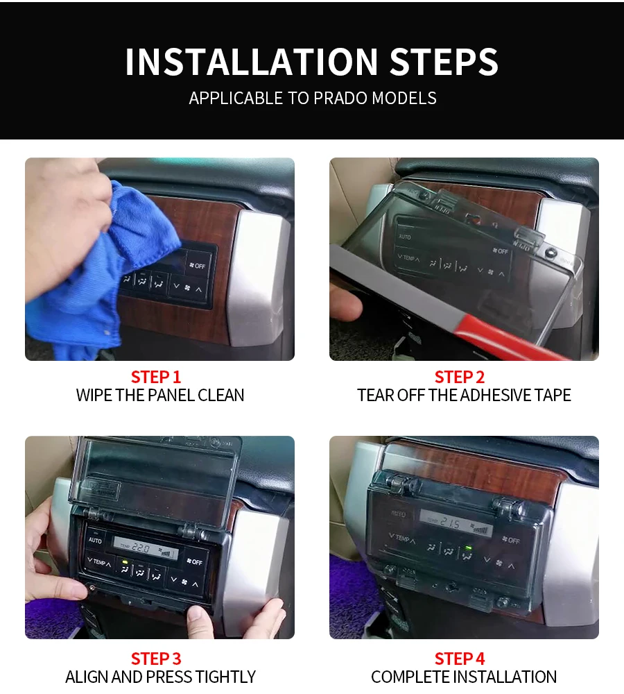 For Toyota Prado 2010-2024 Car rear air conditioning panel protective cover,Special car decorative accessories