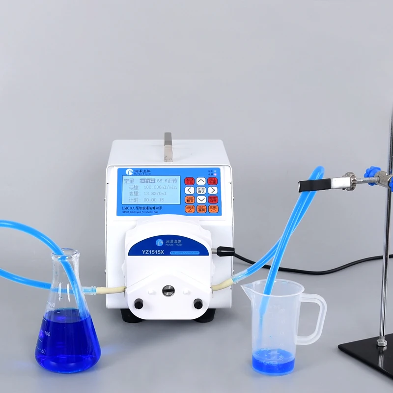 مضخة تمعجية LM60A، مضخة معايرة مختبرية عالية التدفق، دورة قياس صغيرة، تدفق ثابت كمي