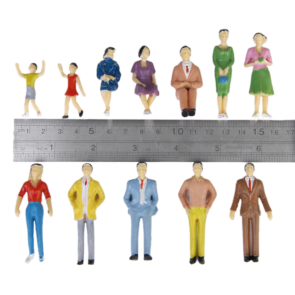 Approx 50Pcs Hand Painted Railway Figures Passenger Model People Track 1:30