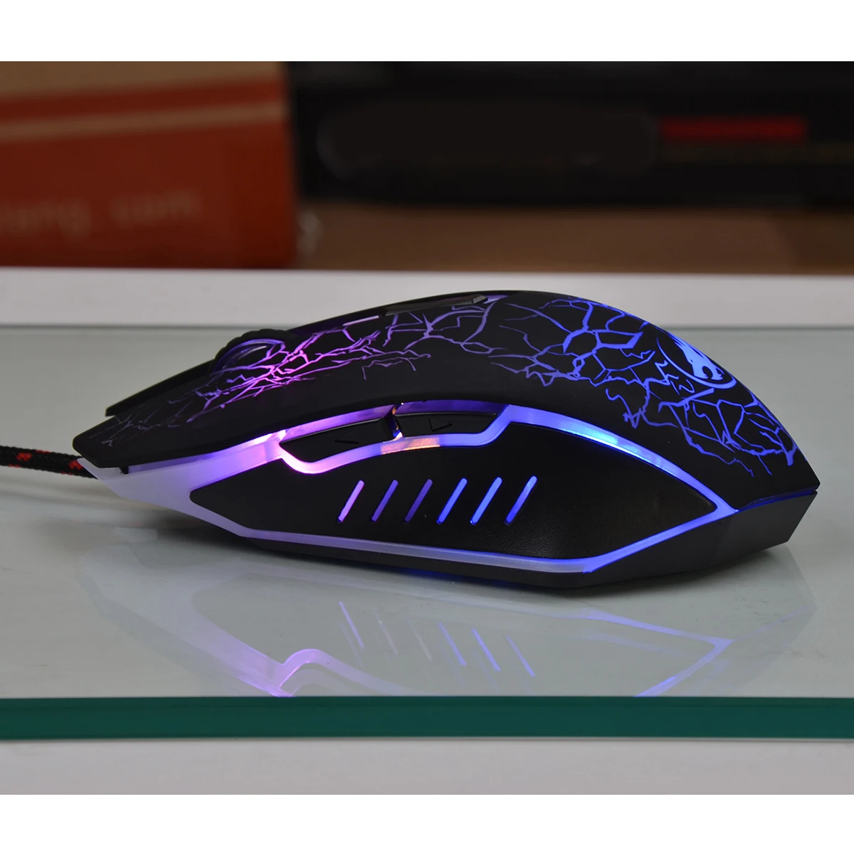 

Optical USB Mouse Mice with 4 DPI High Precision Settings Up to 2400 DPI 6 Button 7 Lighting Color for Laptop P