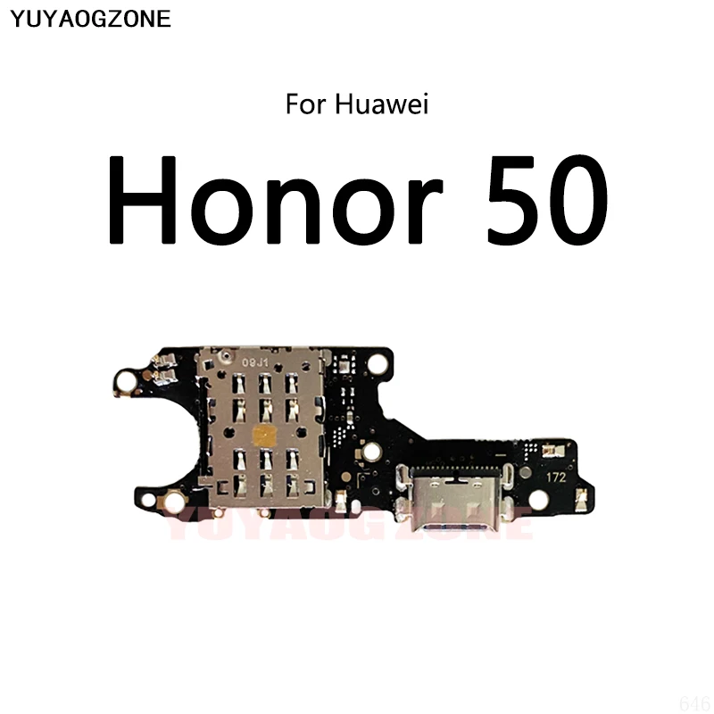 

10PCS/Lot For Huawei Honor 50 Pro 5G 50SE USB Charge Dock Port Jack Connector SIM Card Socket Flex Cable Charging Board Module