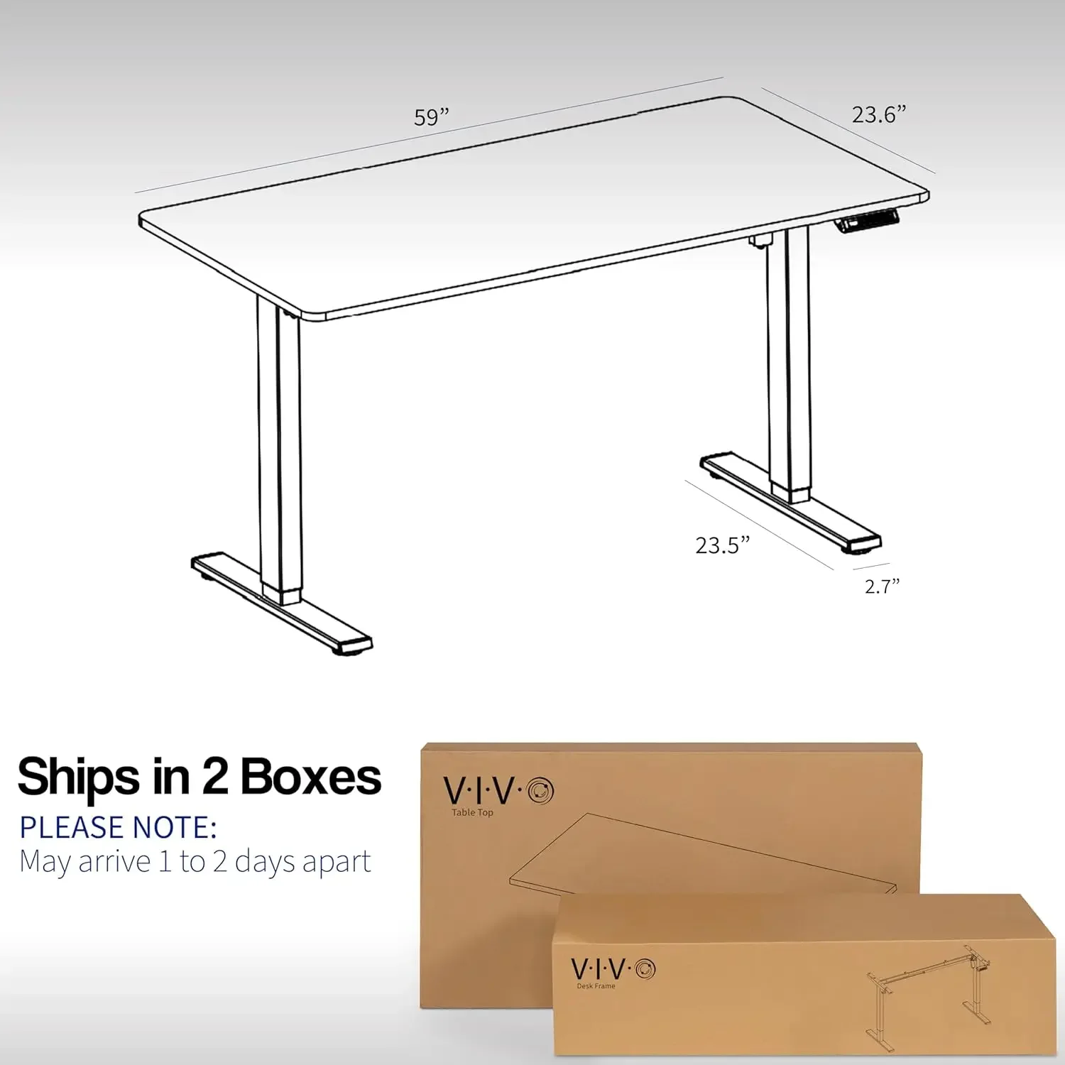 Electric 60 x 24 inch Real Bamboo Standing Desk Workstation, Memory Controller Height Adjustment, 1B Series,DESK-KIT-1B6O