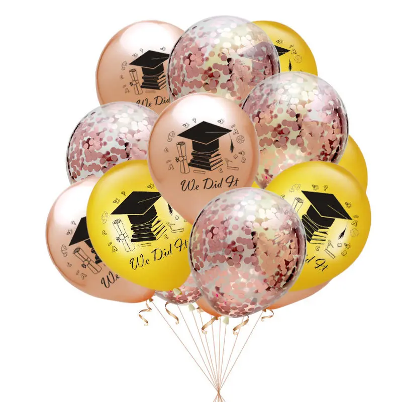 10pc 졸업 풍선 라텍스 Ballon 졸업 모자 인쇄 풍선 축하 졸업 고등학교 졸업 파티 장식
