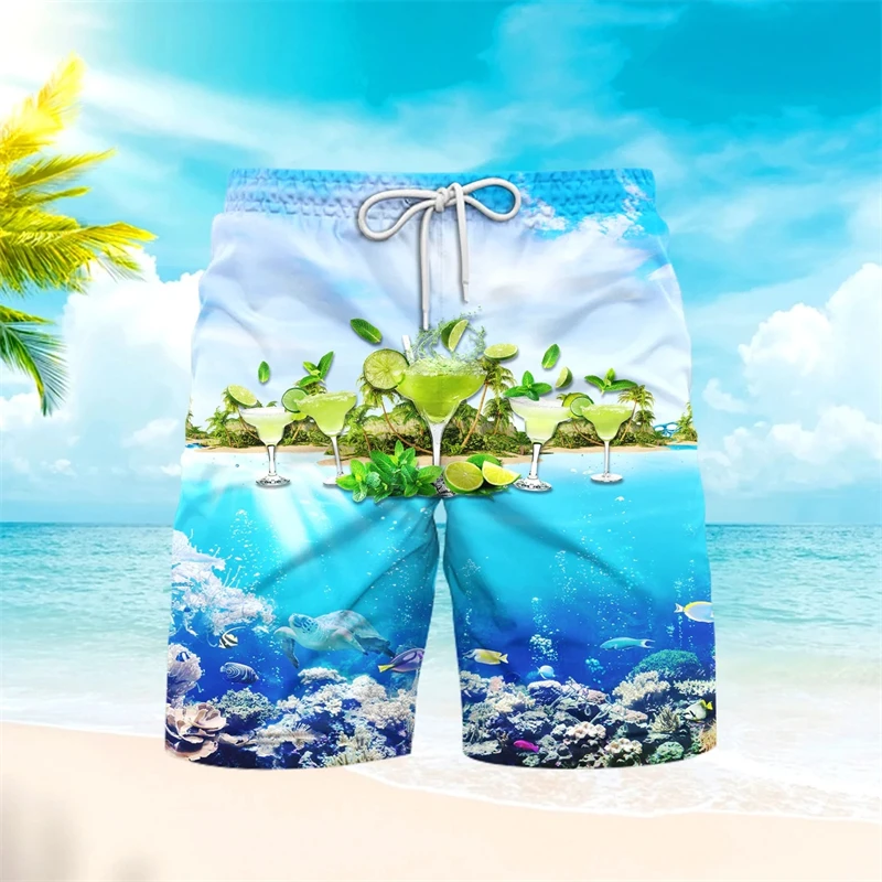 2025 Women Surfing Personality American Casual Beach Man Swim Shorts Drinks Summer Women Lady Holiday Shorts Designer Clothing