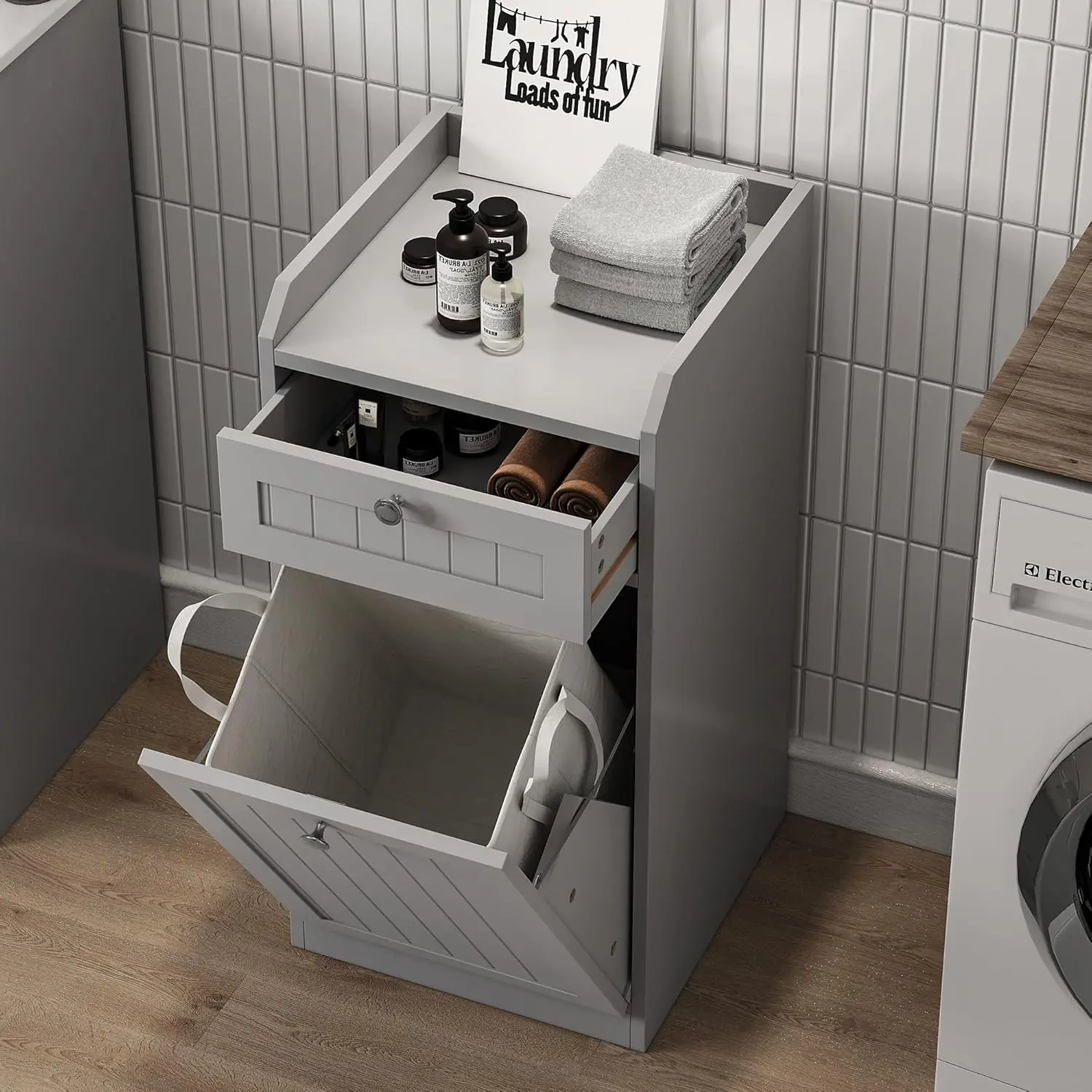 

Шкаф для мусора на 13 галлонов с откидной крышкой, деревянный скрытый шкаф для мусора с выдвижным ящиком, отдельно стоящий, защищенный от домашних животных, на заказ