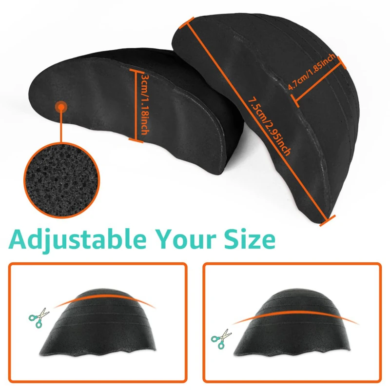 تو المكونات إسفنجة لينة نصف النعال قابلة لإعادة الاستخدام تو حشو إدراج للأحذية قابل للتعديل كبيرة جدا القدم هدفين منصات للجنسين إدراج حذاء #5