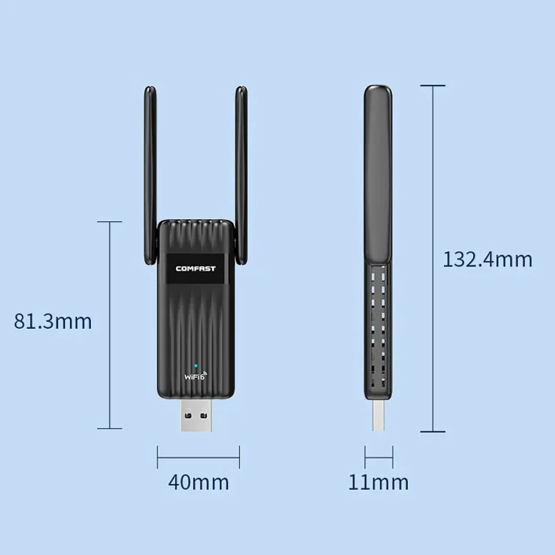 Адаптер AX900 WiFi 6 BT5.3 Dongle 2,4G и 5 ГГц 900 Мбит/с Wi-Fi адаптер Free-Drive USB WiFi Bluetooth Adaptador WiFi 6 USB Win 10/11