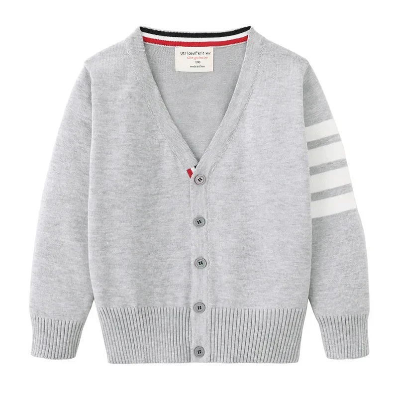 

Kids Clothing Boys Girls Spring Autumn Knitted Cardigan Sweater Boys Girls Stripe Sweaters Kids Outwear Baby Boy Clothes Winter