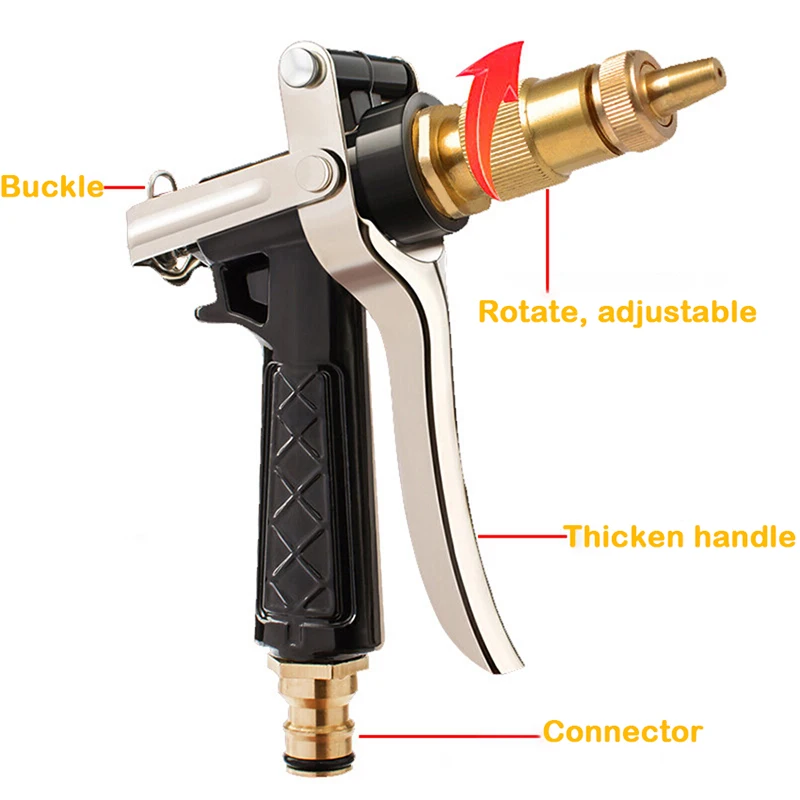 Pistola de agua portátil de alta presión para limpieza de coches, manguera de riego de jardín, boquilla de aspersor, pistola de agua de espuma