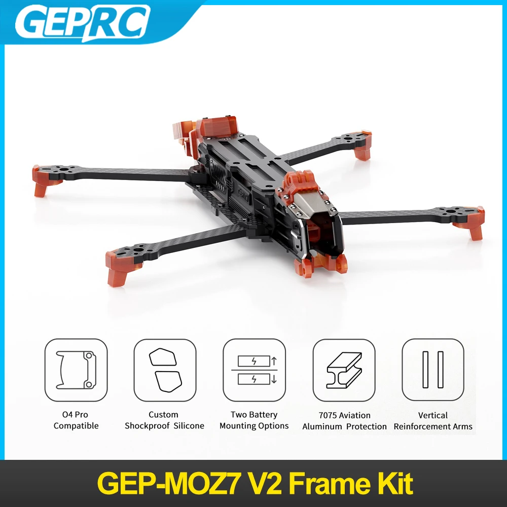 

GEPRC GEP-MOZ7 V2 Frame 336mm Carbon Fiber FPV Drone Frame for MOZ7 V2 O4 Pro 7-inch Quadcopter DIY Accessory