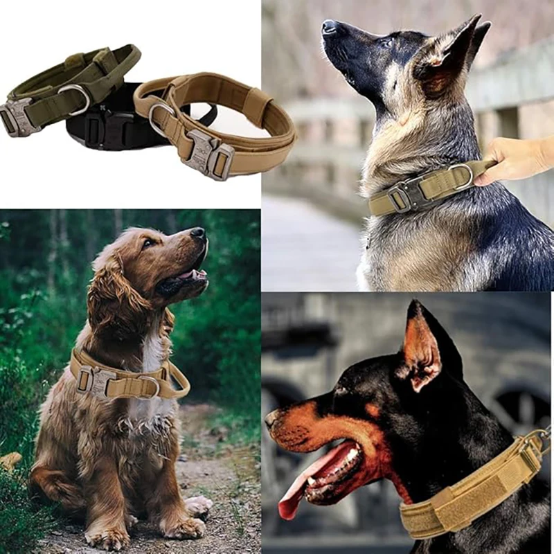 Tactical Dog Collar Adjustable Military Nylon Dog Collar with Control Handle and Heavy Duty Metal Buckle for Medium & Large Dog view 6