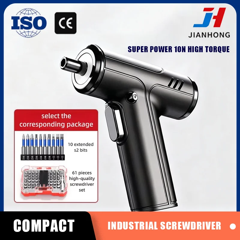 JH 3.6V Cordless Electric Screwdriver Set 5/10N.m Mini Rechargeable Power Tool