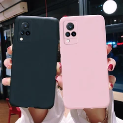 For Vivo V21 V21e Case 2021 New Liquid Silicone Soft TPU Capa Phone Back Cover For Vivo V21 5G V2050 VivoV21e V2061 Funda 6.44