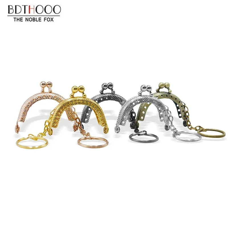 10-50 pçs 5cm metal bolsa quadro antigo bronze moeda alça beijo fecho bloqueio com chave para saco de embreagem acessórios de ferragem