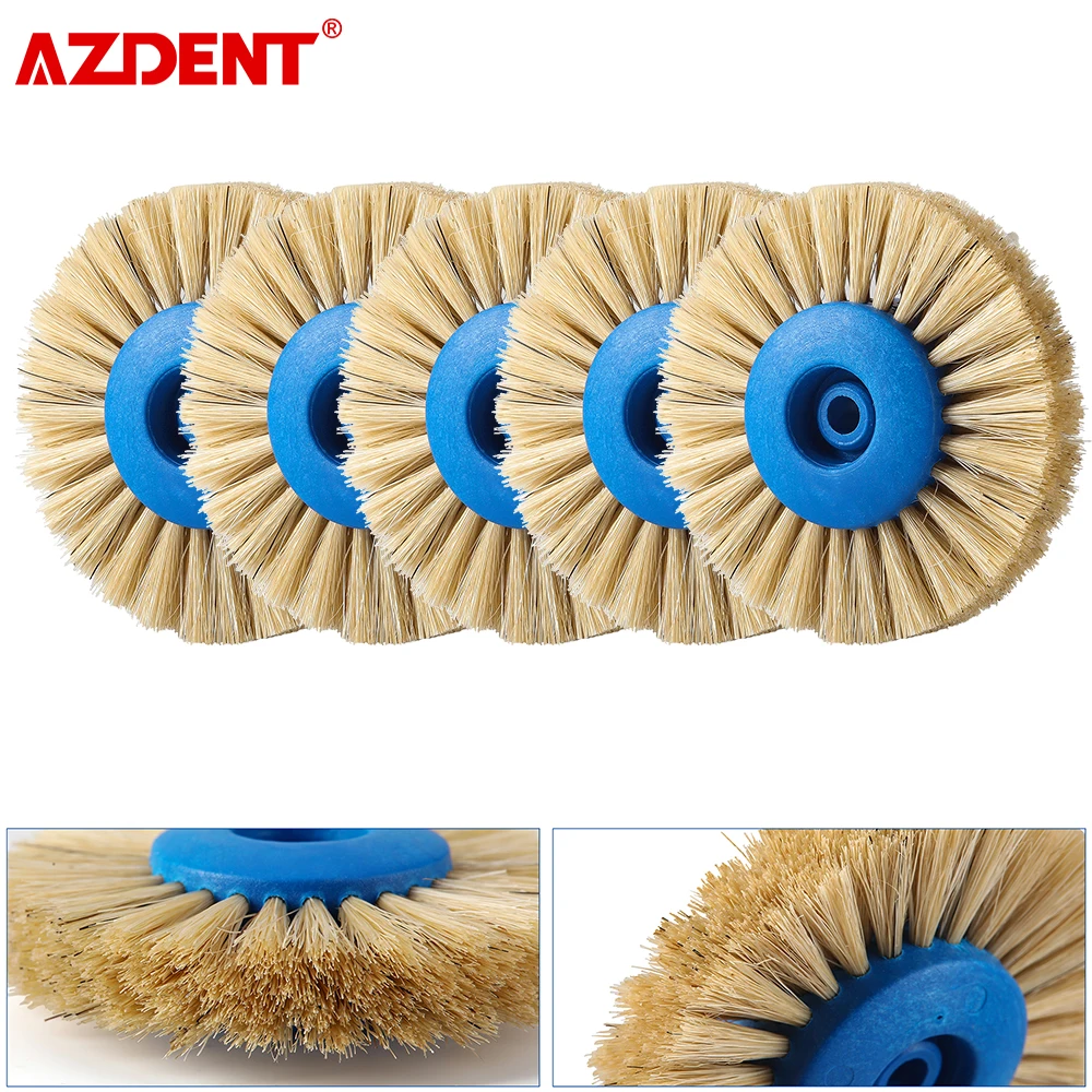 

5pcs/Pack AZDENT Dental Laboratory Polishing Brush Diameter 80mm 4 Rows White Bristle to Polish Plaster Moulds Dentistry Tools