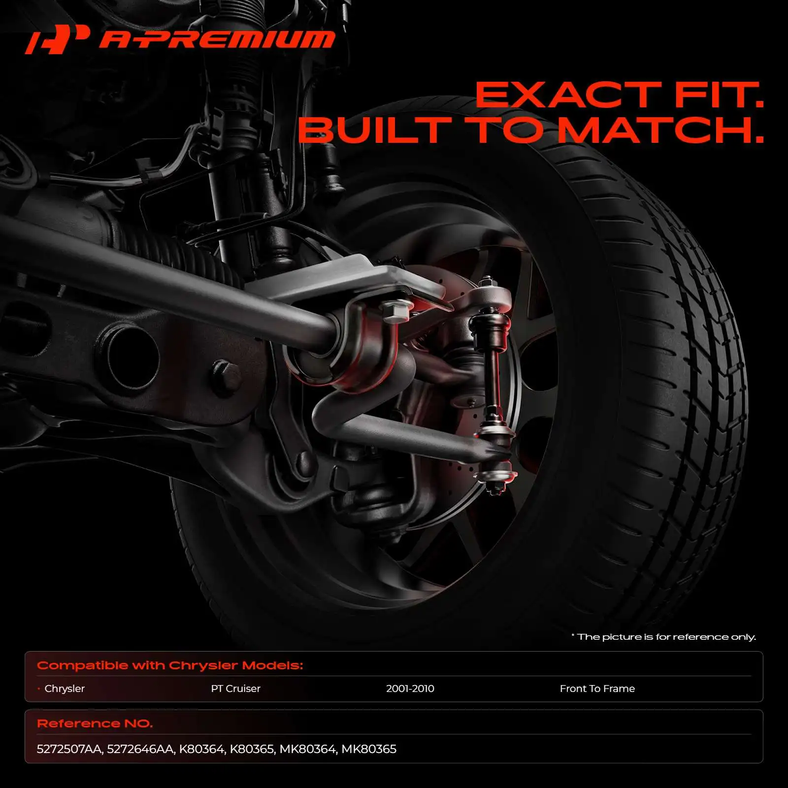 A-Premium 2x Front To Frame Sway Bar Bushing Kit for Chrysler PT Cruiser 2001-2010