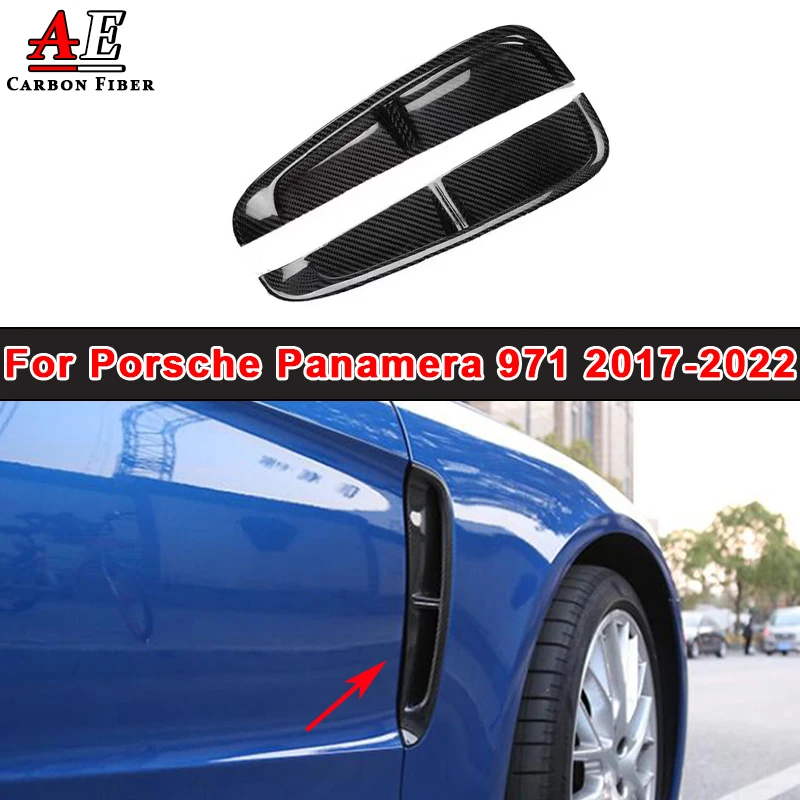 For Porsche Panamera 971 2017-2022 Real Carbon Fiber Car Side Air Vent Fender Cover Trim Sticker Car Accessories