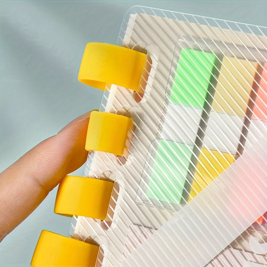 A6 Notebook - Cute Sticky Note Pads, 40 Pages Notebook Loose Leaf Soft Rubber Ring Pocket Ledger For Refillable Journal Office