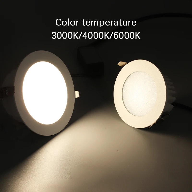 Spot lumineux Led encastrable pour le plafond, imperméable, antibuée, éclairage Anti-éblouissement, idéal pour un salon, une cuisine ou une chambre à coucher, 12W