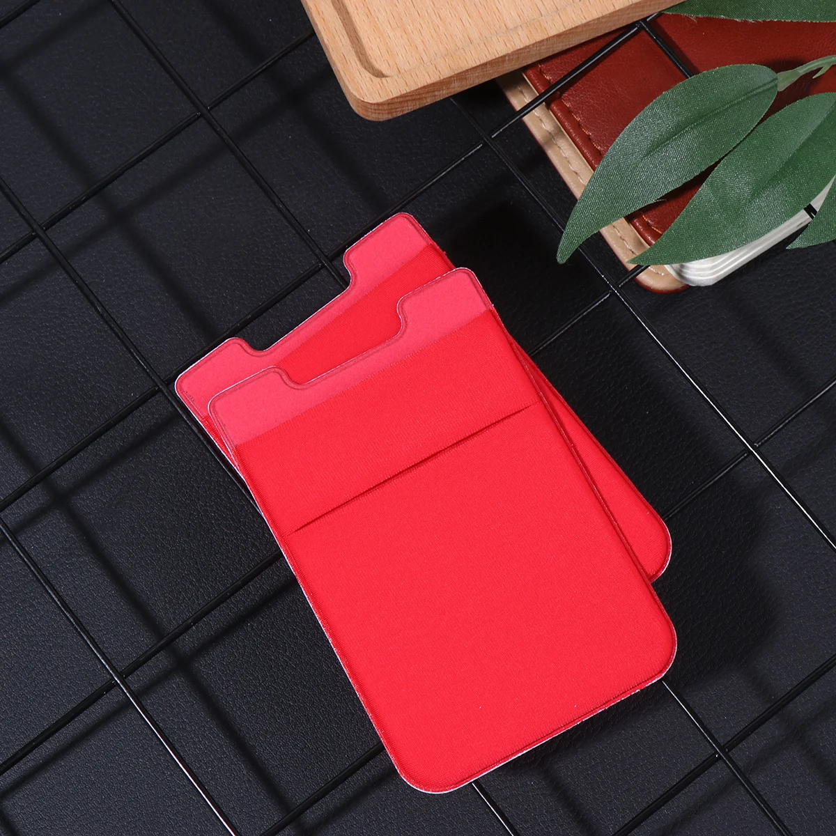 

2Pcs Double Layer Phone Back Pocket Wallet Stick on Holder for Smartphone Case Id Credit Card Organizer Adhesive Cell Pouch