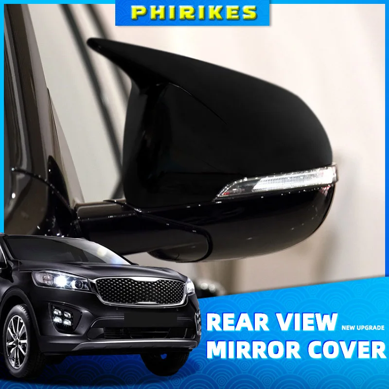 Für kia sorento 2013-2017 Auto Rückspiegel Seitens piegel Abdeckung Flügel kappe Außentür Rückansicht Gehäuse verkleidung Aufkleber Kohle faser schwarz