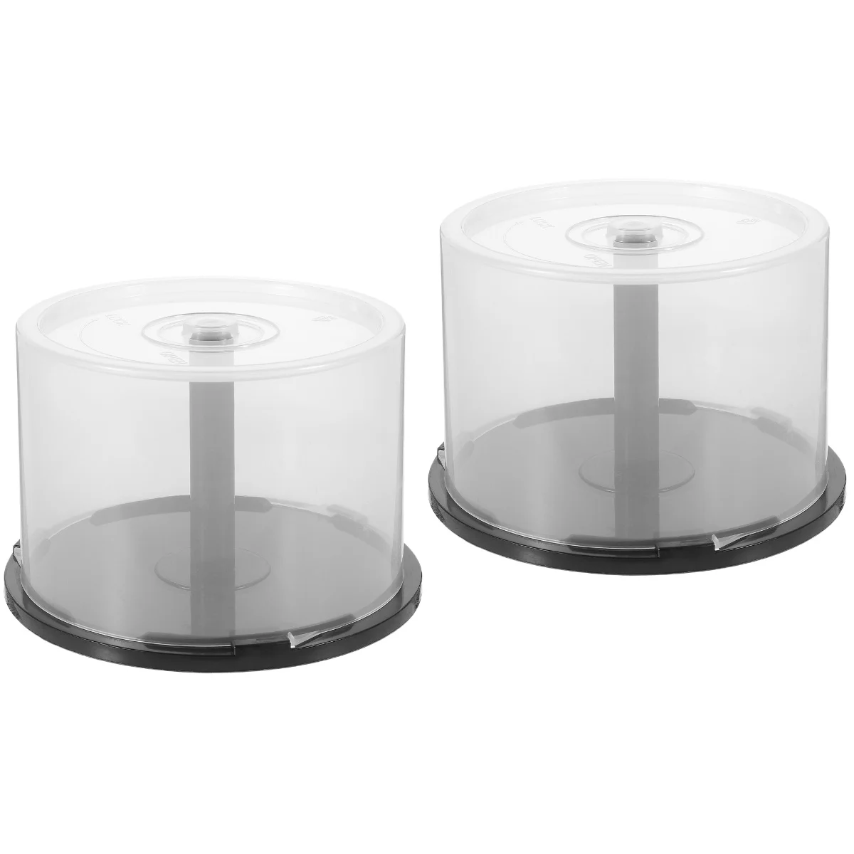 

Set of 2 CD Empty Bucket Disc Station Binders Organizer Dvd Storage Holder Plastic Container Box