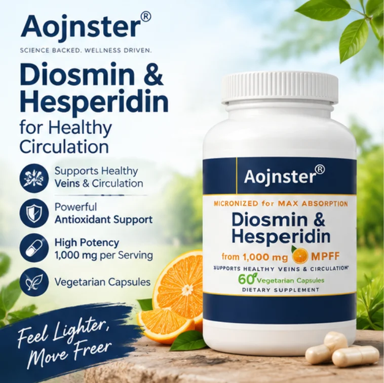 Micronized Diosmin Hesperidin Supplement Capsules, Maximum Absorption, Vegetarian Friendly, 60 Capsules