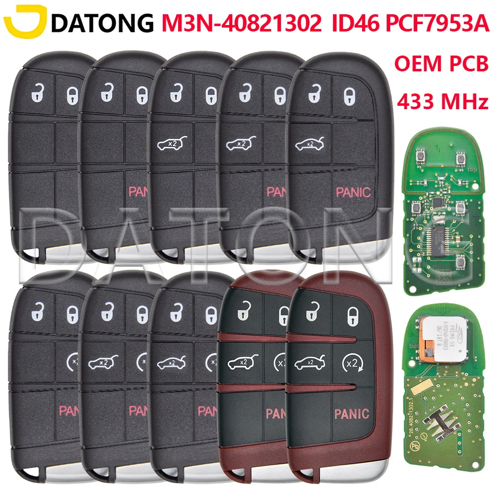 Datong ID46 PCF7953A OEM PCB 433 MHz Car Remote Key For Jeep Dodge Durango Charger Challenger Dart Grand Cherokee 2014 -2021
