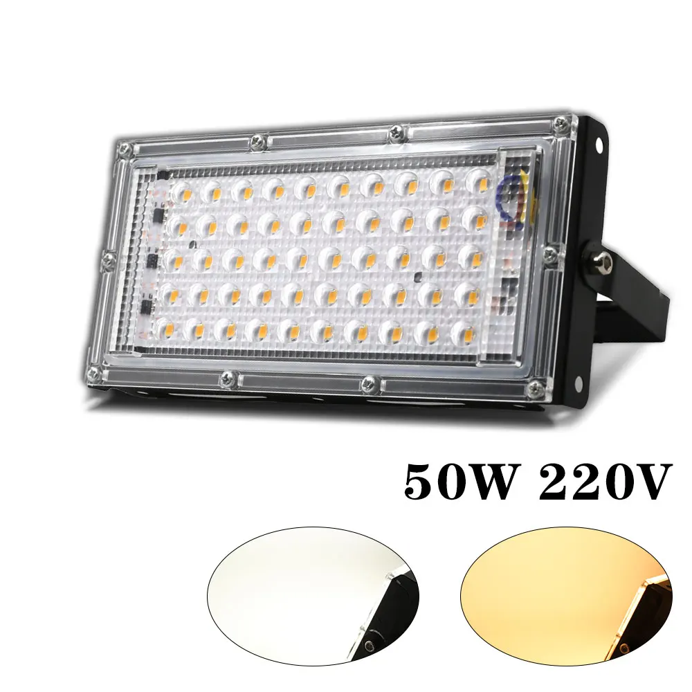 LED Flood Light AC 220V 240V 50W IP65 Waterproof Outdoor Garden Projector Lighting Reflector Spotlight LED Floodlight Wall Lamp