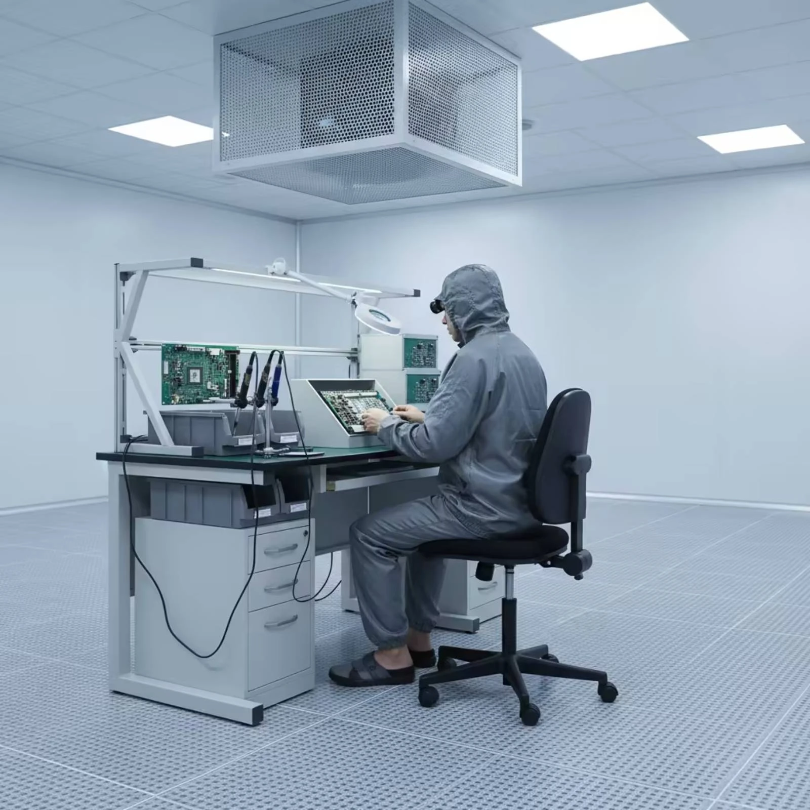 Hooded Static-resistantStatic Suit Long-Lasting Split-Type Clean Suit Work Attire Launderable Safety Clothing for Workers