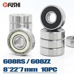 10PCS 608ZZ 608RS 8*22*7mm ABEC-1 ABEC-7 Double Shield Rubber Seal Deep Groove Bearing for Skateboard Scooter Bike 608 RS 2RS ZZ
