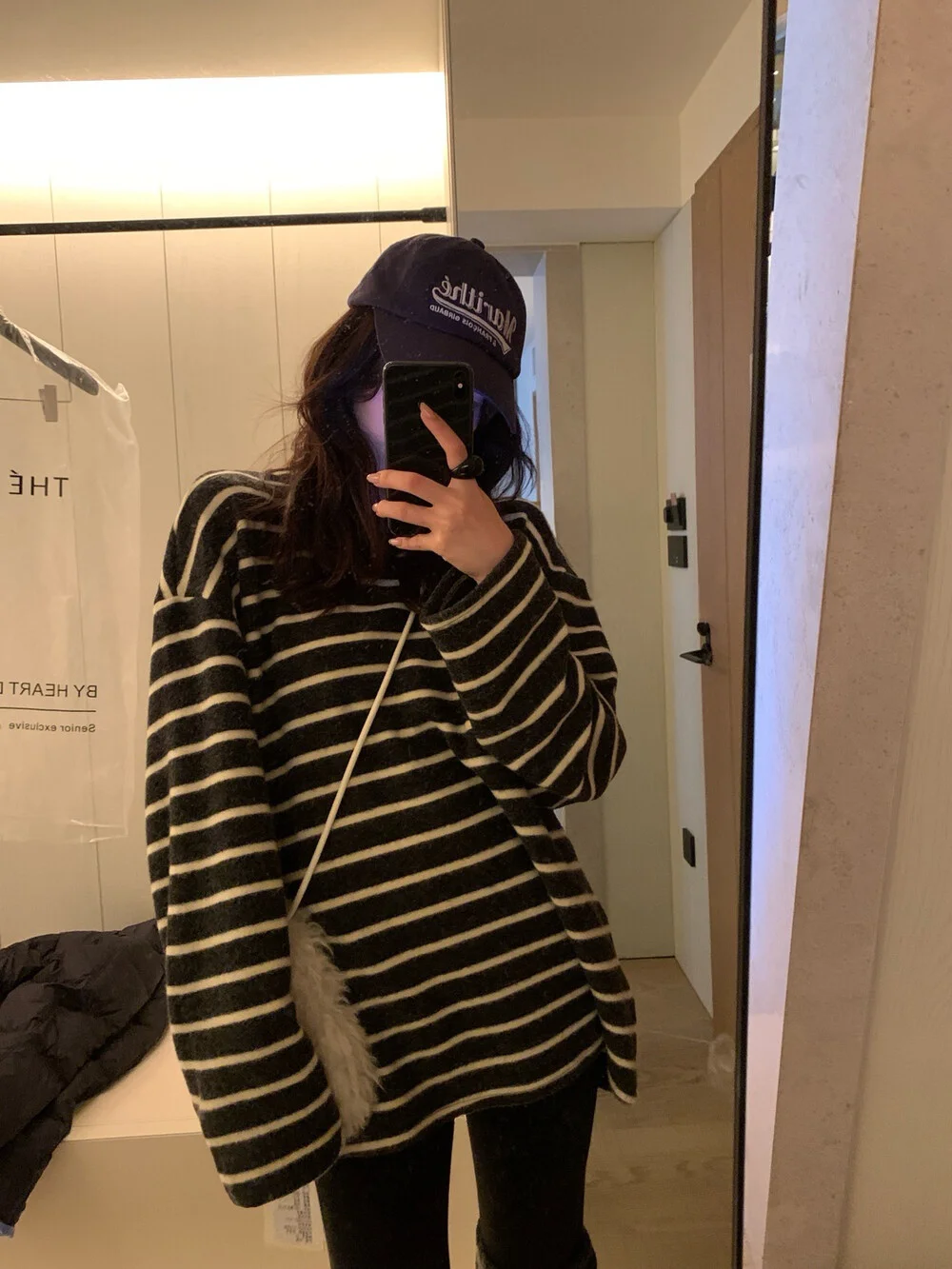 

Свободный удлиненный женский зимний топ Hellokay с полосатым узором, облегающий, скрывающий недостатки, повседневная одежда