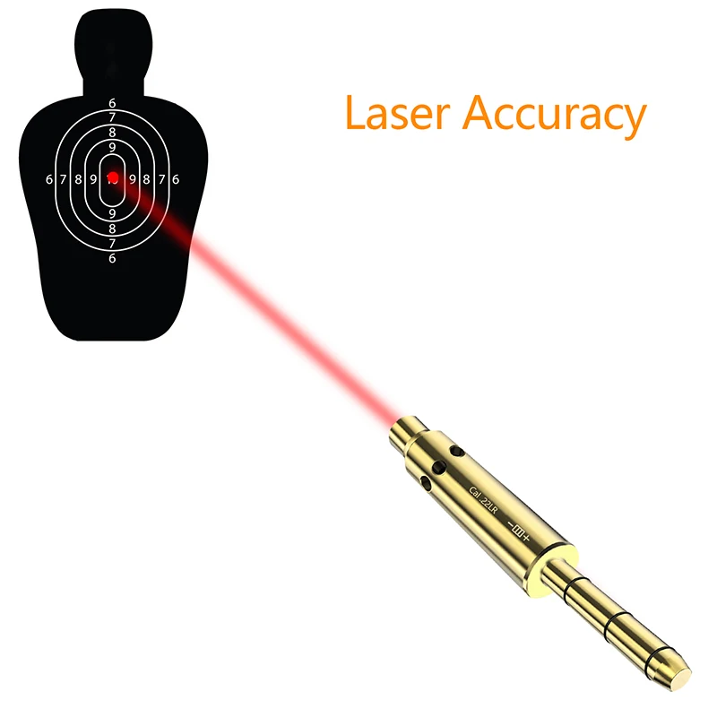 Tactical .22LR 9mm .223 .177 Caliber Red Dot Laser Calibration Sight Brass Bullet for Rifle Pistol Airsoft Aiming Hunting Sight