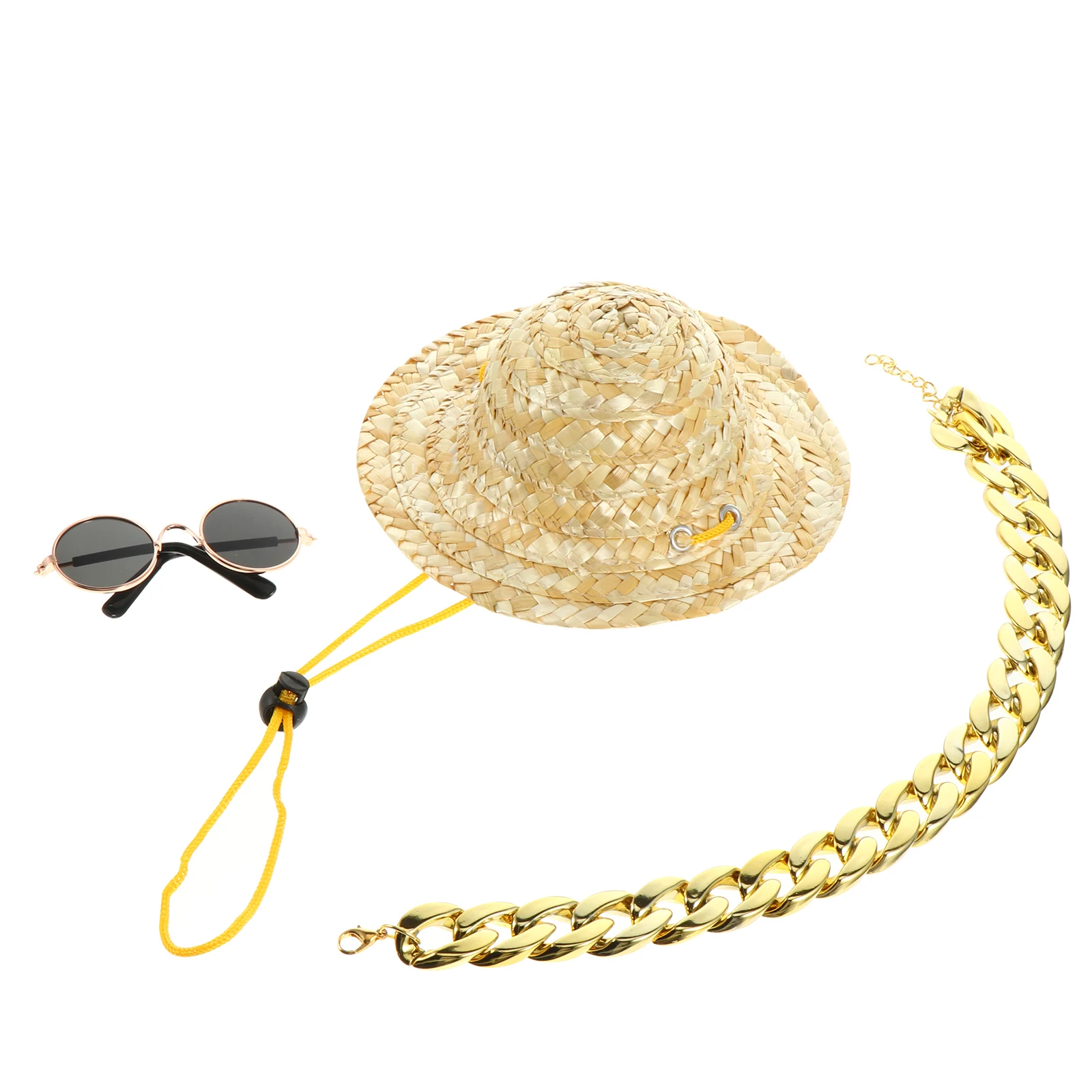 

Pet Sun Hat Dog Costume Accessories Puppy Sunglasses Supply Straw Creative Fashionable Holiday Birthday Party Dog Hat Puppy