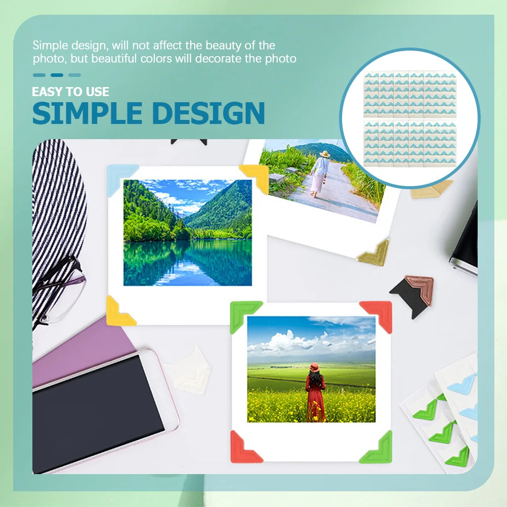 

10 Sheets Photo Corners Stickers Self Adhesive for Scrapbooking Album Memory Book DIY Photo Corners Picture Corner Stickers