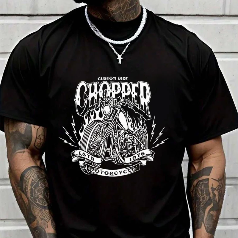 

Gear Café Racer Motorbike Motorcycle Club MC Men's Fashion T-shirt Casual Trendy Tshirts For Summer Short Sleeve Tops