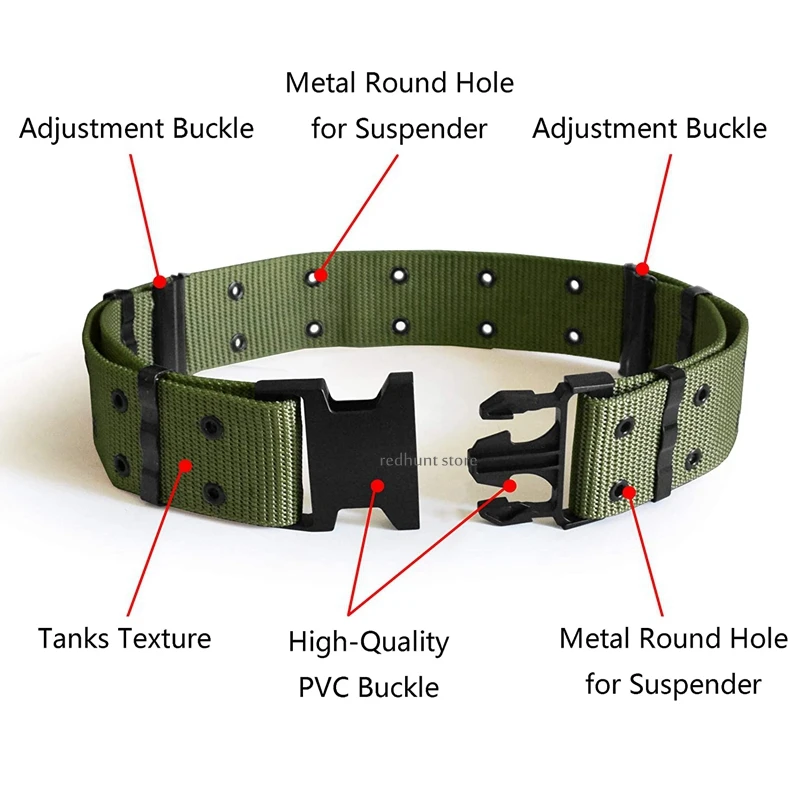 Ajustável Heavy Duty Tactical Segurança Belt, Cinto de resgate militar para esportes ao ar livre e caça, 5,5 centímetros Largura