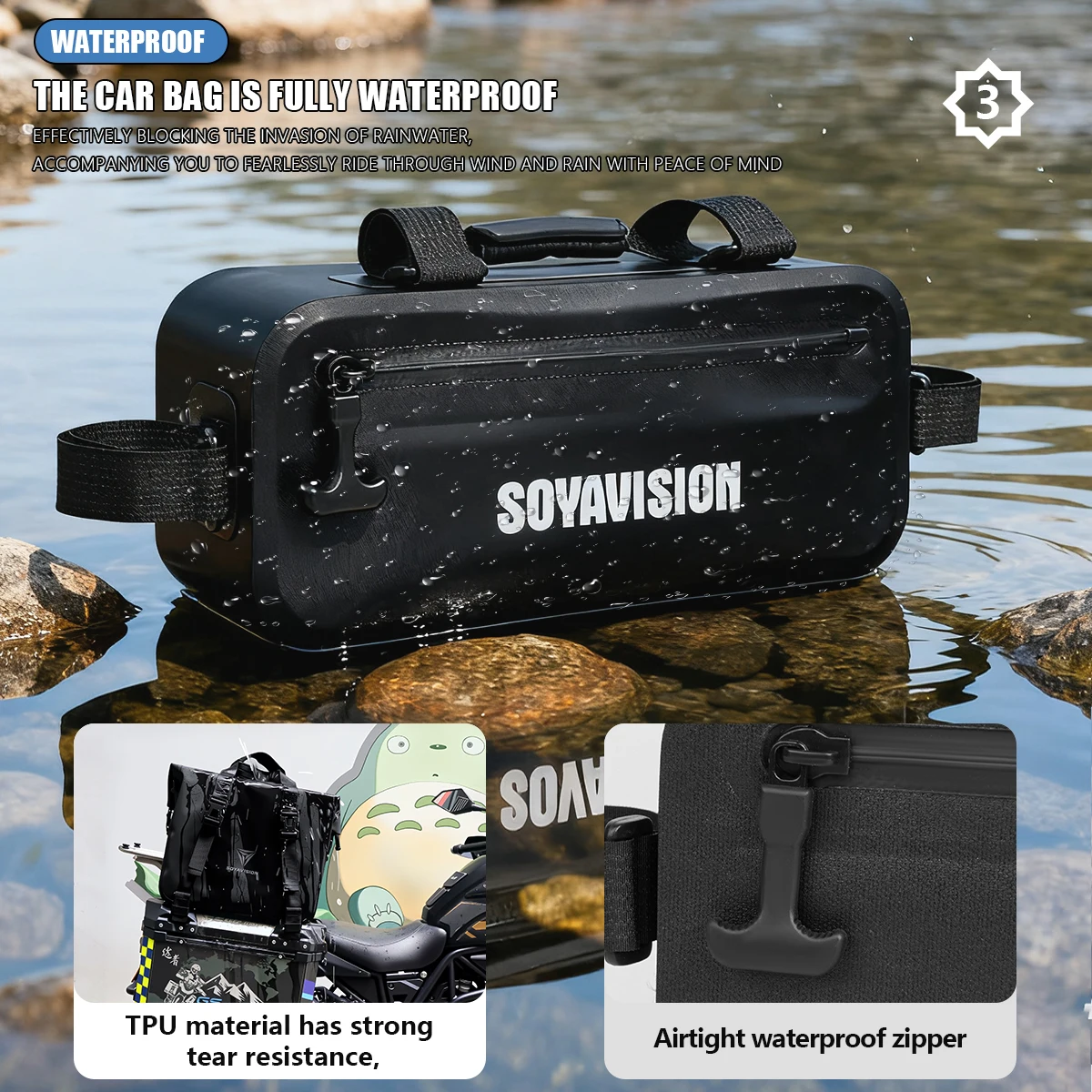 

Motorcycle Side Bag Waterproof Tool Bag Motorcycle Hanging Bag Motorcycle Bumper Repair Tool Placement Bag