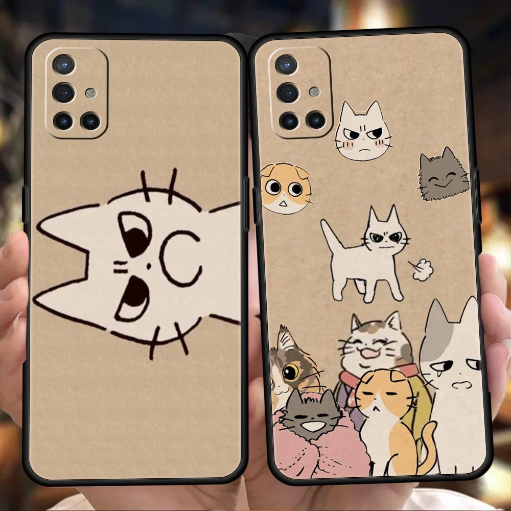 Doodle Angry Cat Phone Case For Oneplus 10T 11 R10 Nord N100 N200 N10 10 7 8 9 7T 8T 9R 9RT CE 2 Z Pro 5G Soft TPU Cover Capas