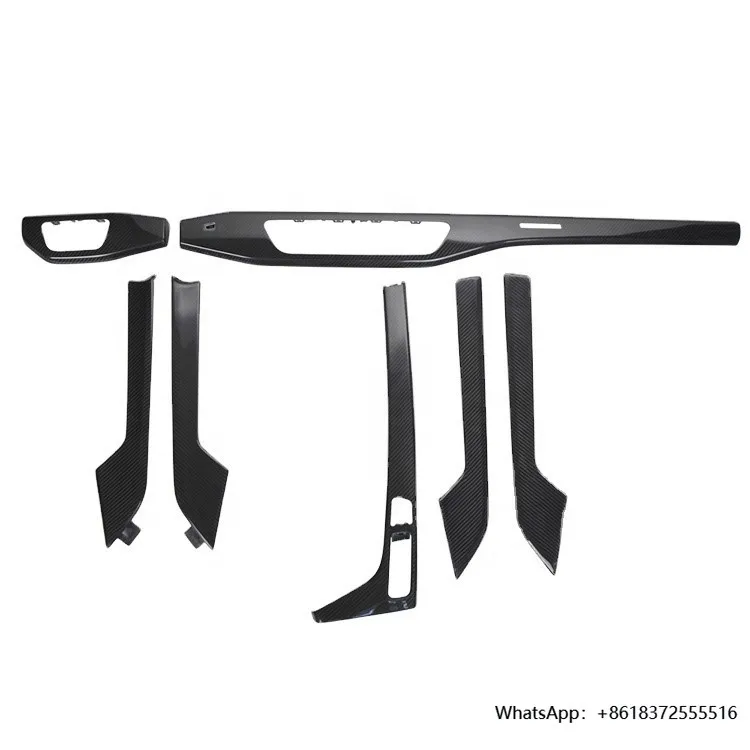 

High Quality Carbon Fiber Interior Trim Dashboard Cover for A4 S4 Door Handle Trim Center Console Cover 2016-2020
