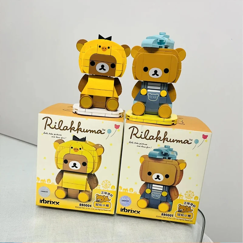 Rilakkuma Series Cartoon Creative Ornament Diy Assemble Bear Model Toys Creative Car City Kitchen Bedroom Model Collectibles Toy