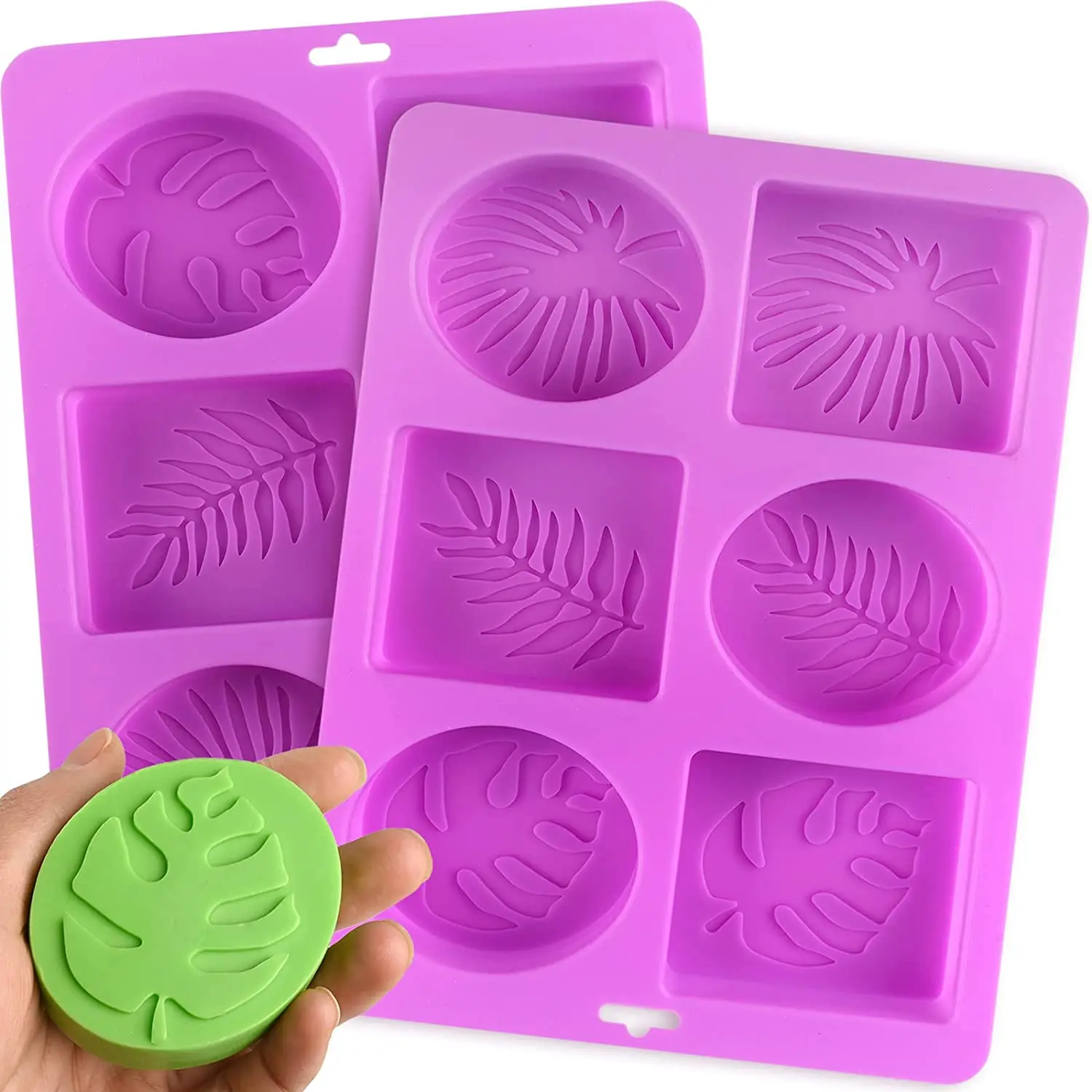 

6 Holes Leaf Shaped Silicone Soap Mold Oval and Square Handmade Soap Craft Making Supplies Cake Baking Mould Tool