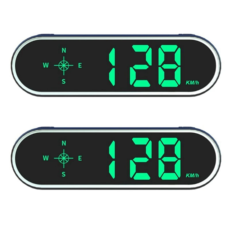 2X HUD GPS Speedometer Universal Car Heads-Up Display Speed Meter With Compass Over Speed Alarm For All Vehicle