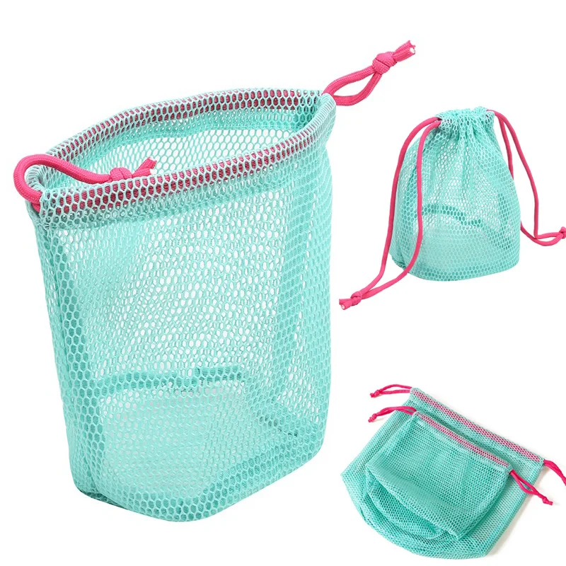 1pcs Nylon Mesh Drawstring Storage Pouch Bag Multi Purpose Travel & Outdoor Activity Pouch For Digital Products Makeup Bag