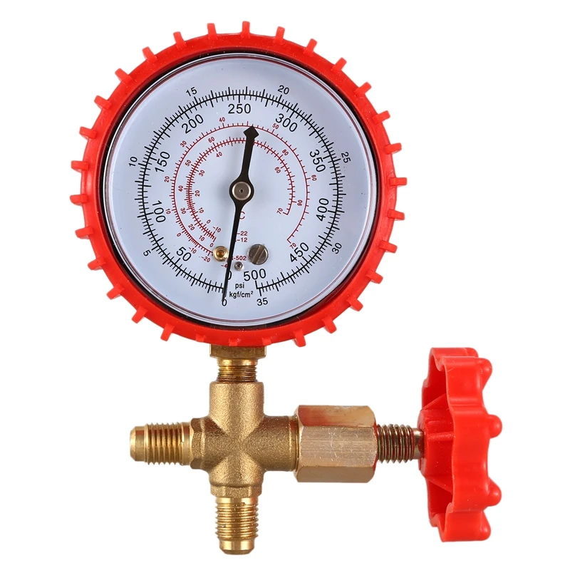 Refrigerant Pressure Gauge Air Conditioning Recharge Pressure Gauges Manifold Gauge Manometer Valve For R12 R502 R22 R410 R134A