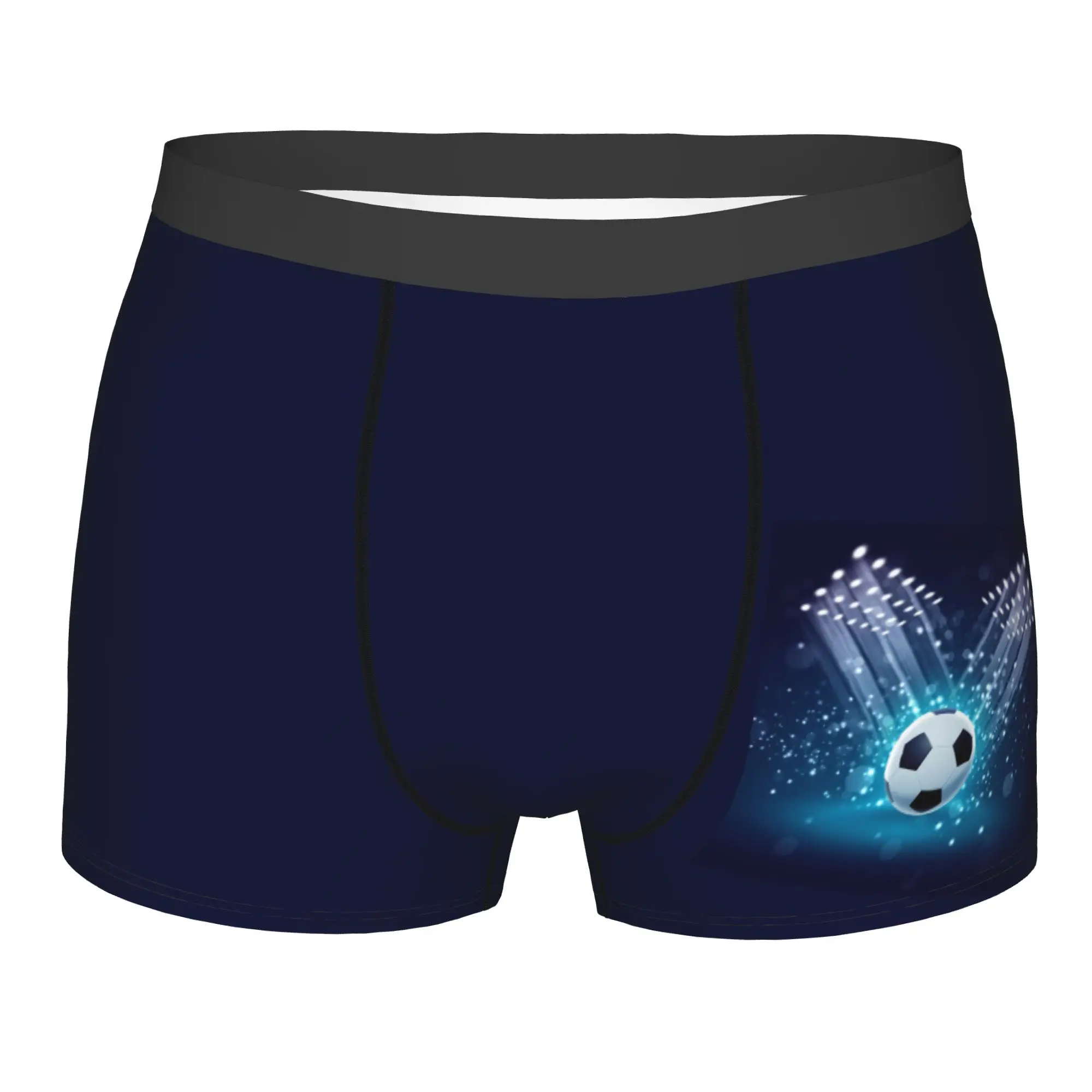 Customized Funny Football Stadium Soccer Ball Pattern Boxers Shorts Panties Men's Underpants Breathable  Briefs Underwear